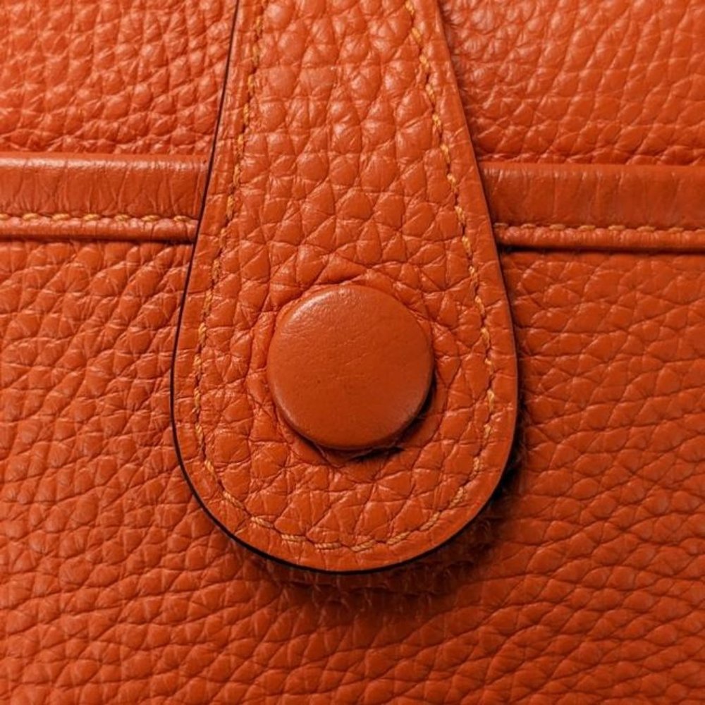 SOLD Hermes Evelyne Iii Pm Orange Clemence Leather Cross Body Bag - Picture 7 of 11